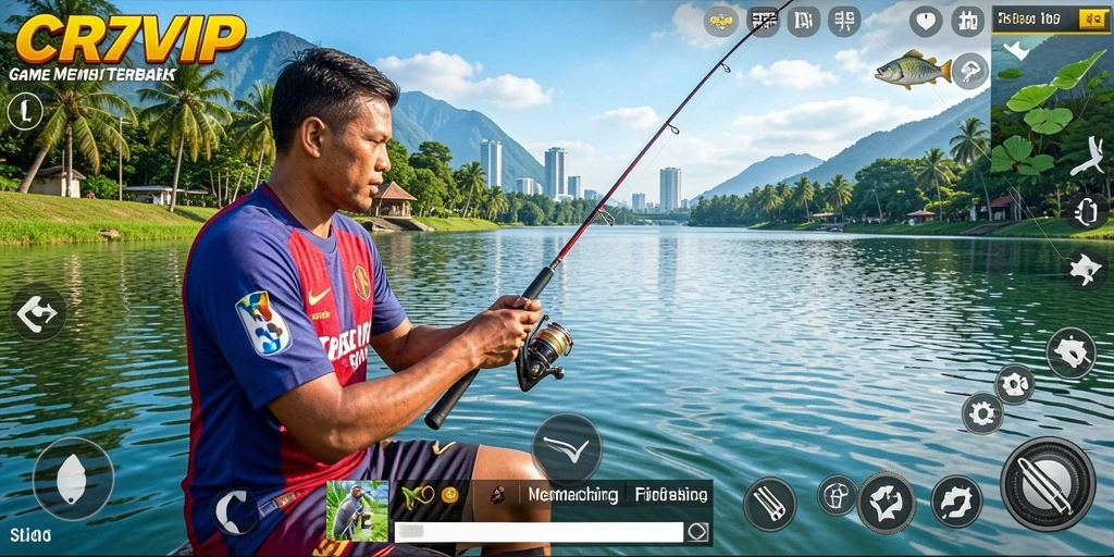 Screenshot gameplay CR7VIP dengan aksi memancing yang seru dan menantang.