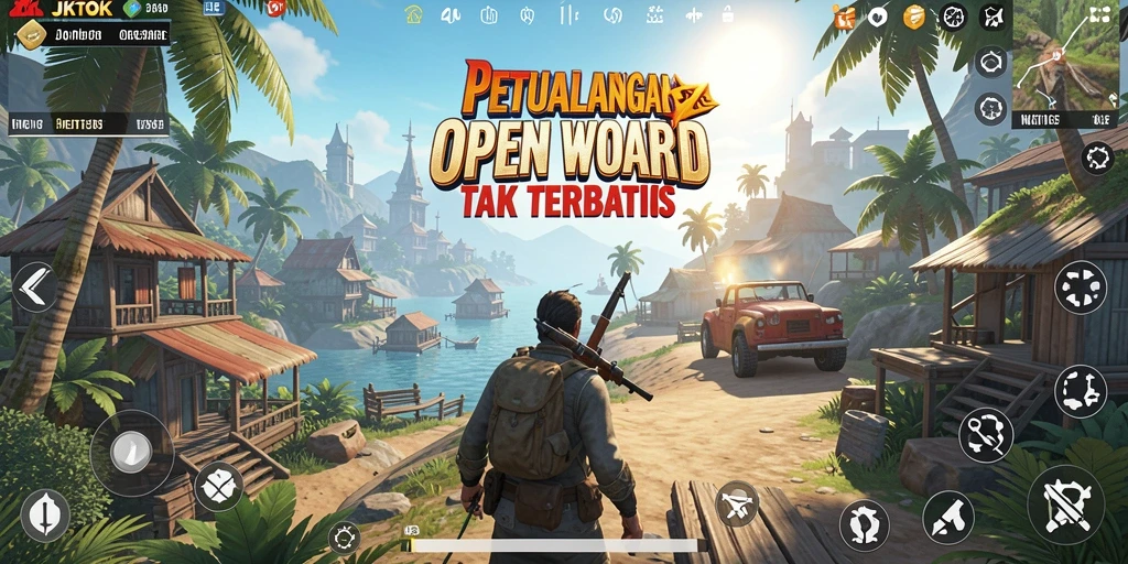 Gameplay JKTOK dengan eksplorasi dunia yang luas.