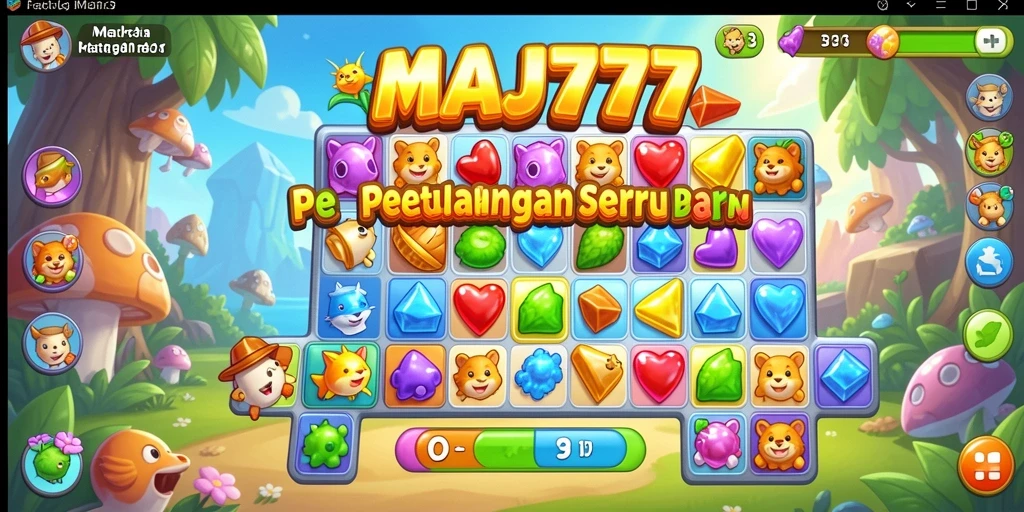 Tampilan permainan Match-3 yang penuh warna dan menantang.
