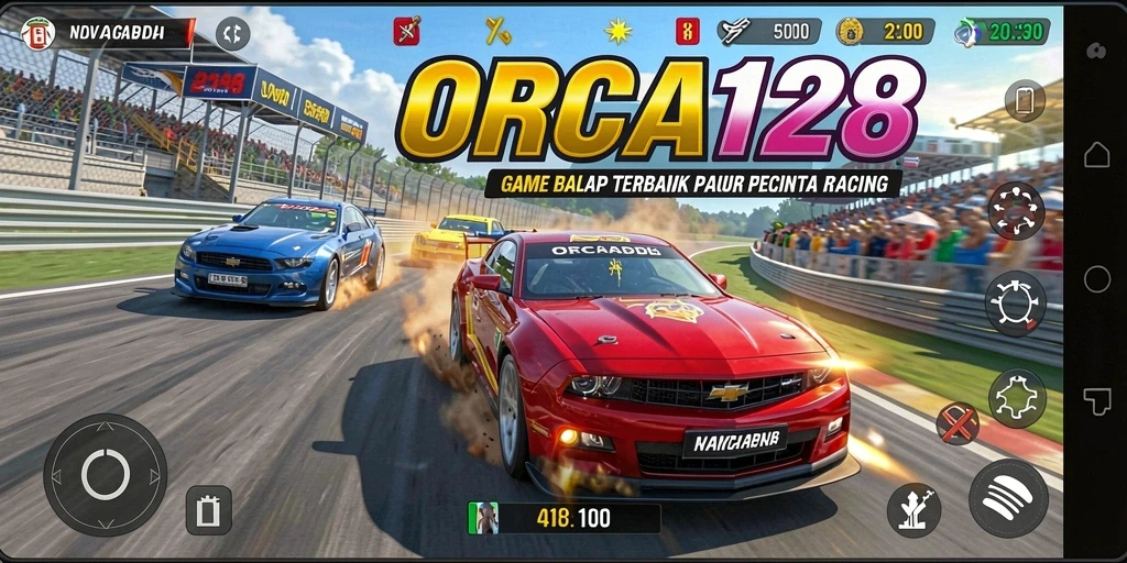 Tampilan gameplay Racing yang mendebarkan di ORCA128.