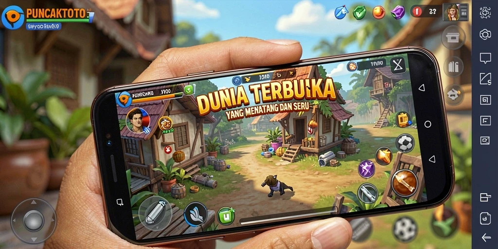 Tampilan gameplay PUNCAKTOTO yang menarik dan mendebarkan.