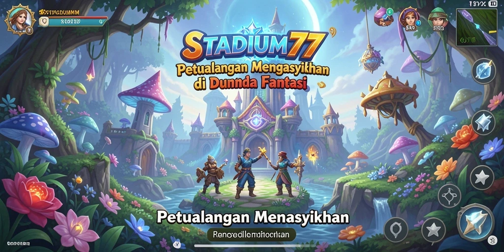 Tangkapan layar gameplay STADIUM77 menampilkan aksi seru dalam dunia petualangan.